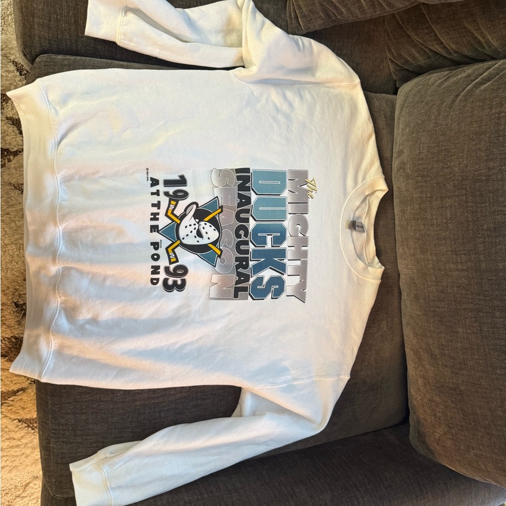 White Mighty Ducks Crewneck Sweatshirt